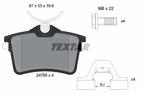 TEXTAR Hátsó fékbetét 2476501_TEXTAR