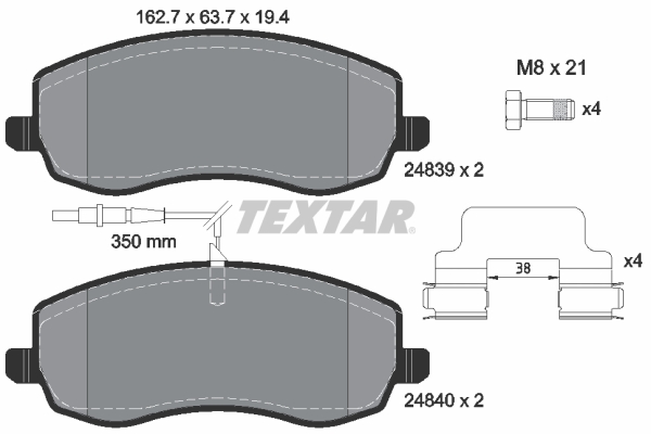 TEXTAR Első fékbetét 2483901_TEXTAR