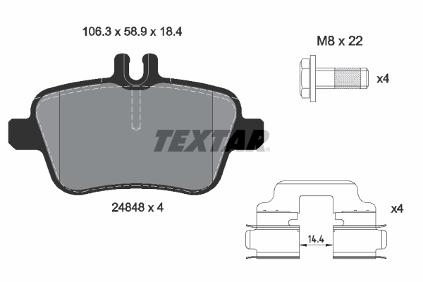 TEXTAR Hátsó fékbetét 2484801_TEXTAR