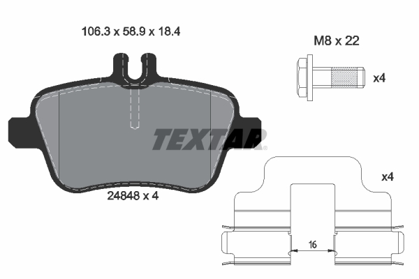 TEXTAR Hátsó fékbetét 2484803_TEXTAR