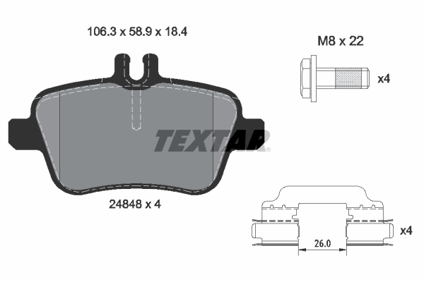 TEXTAR Hátsó fékbetét 2484805_TEXTAR