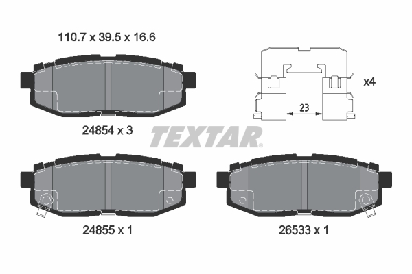 TEXTAR Hátsó fékbetét 2485401_TEXTAR