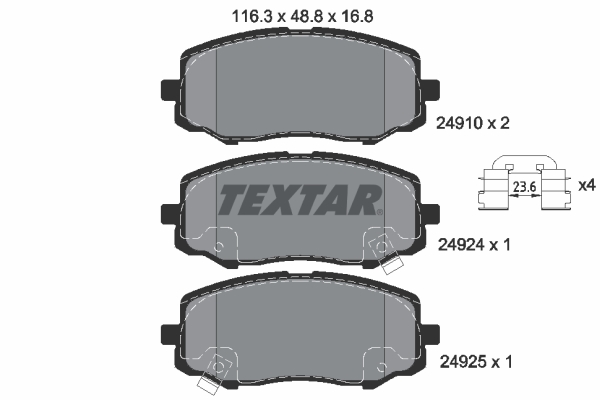 TEXTAR Első fékbetét 2491001_TEXTAR