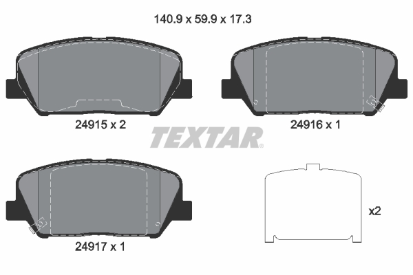 TEXTAR Első fékbetét 2491501_TEXTAR