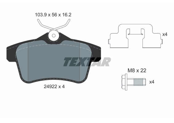 TEXTAR Hátsó fékbetét 2492204_TEXTAR