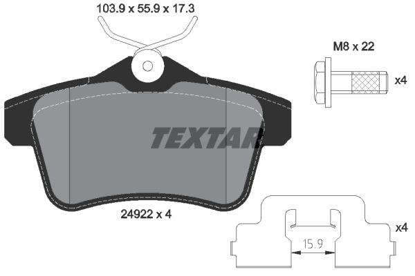 TEXTAR Hátsó fékbetét 2492201_TEXTAR