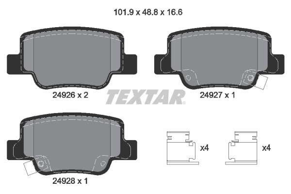 TEXTAR Hátsó fékbetét 2492601_TEXTAR