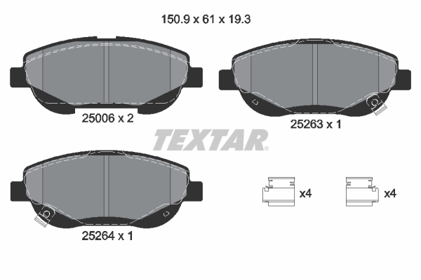 TEXTAR Első fékbetét 2500601_TEXTAR