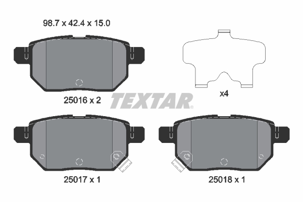 TEXTAR Hátsó fékbetét 2501601_TEXTAR