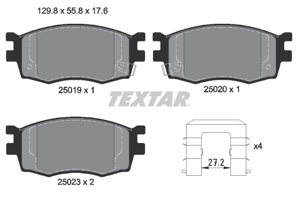 TEXTAR Első fékbetét 2501901_TEXTAR