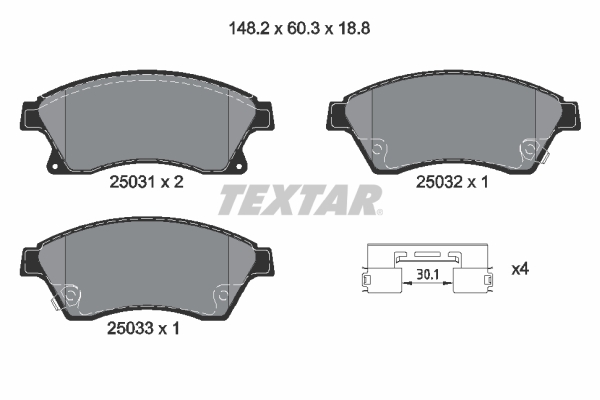 TEXTAR Első fékbetét 2503181_TEXTAR