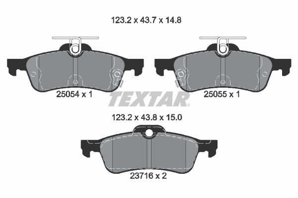 TEXTAR Hátsó fékbetét 2505401_TEXTAR