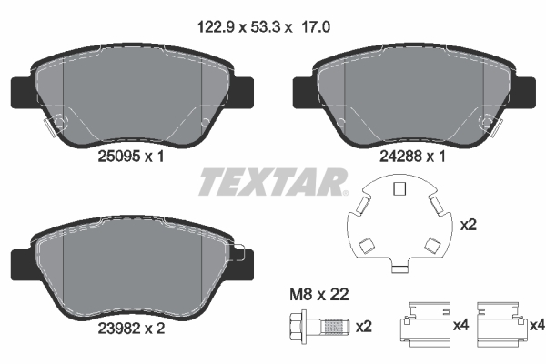 TEXTAR Első fékbetét 2509501_TEXTAR