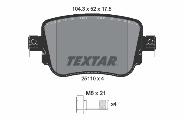 TEXTAR Hátsó fékbetét 2511001_TEXTAR