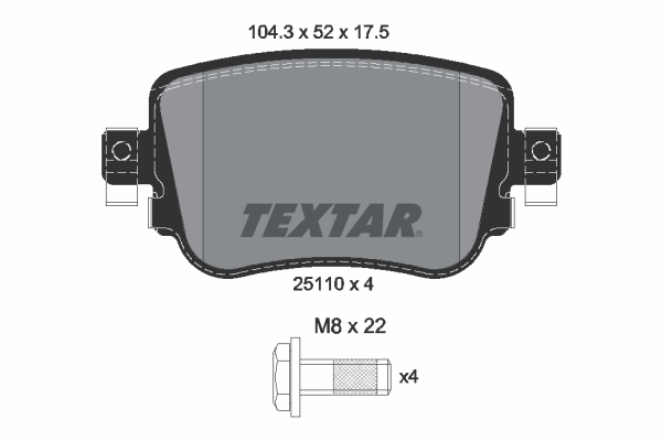 TEXTAR Hátsó fékbetét 2511003_TEXTAR