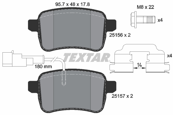 TEXTAR Hátsó fékbetét 2515601_TEXTAR