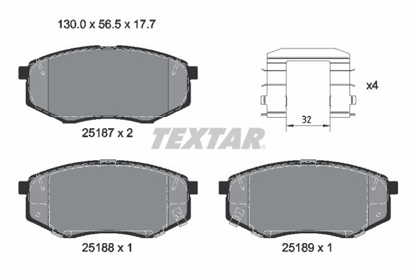 TEXTAR Első fékbetét 2518701_TEXTAR