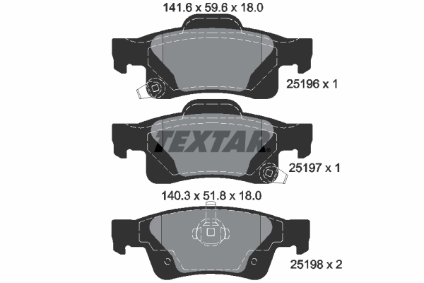 TEXTAR Hátsó fékbetét 2519601_TEXTAR