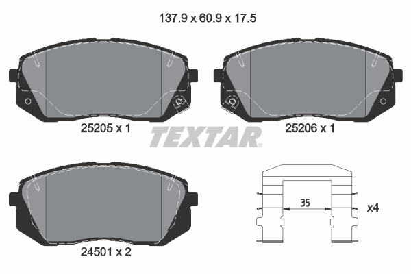 TEXTAR Első fékbetét 2520501_TEXTAR