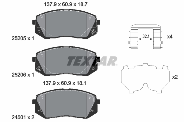 TEXTAR Első fékbetét 2520504_TEXTAR