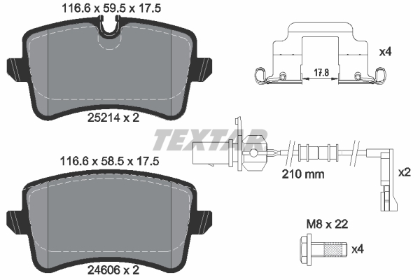 TEXTAR Hátsó fékbetét 2521402_TEXTAR