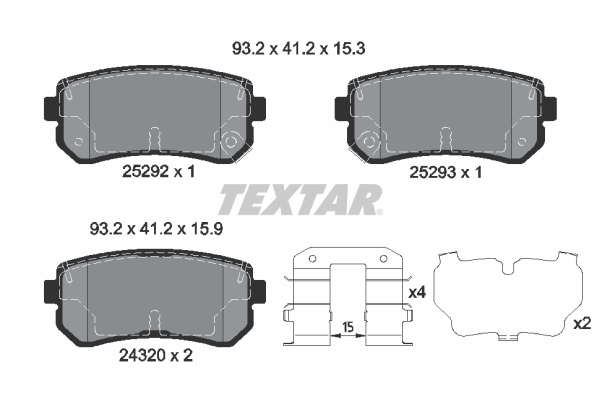 TEXTAR Hátsó fékbetét 2529201_TEXTAR