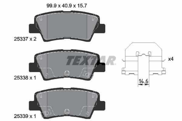 TEXTAR Hátsó fékbetét 2533701_TEXTAR