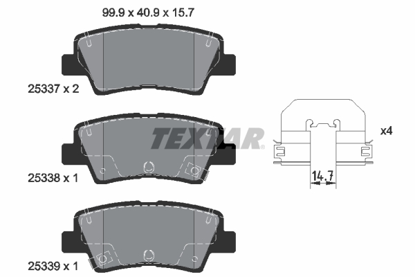 TEXTAR Hátsó fékbetét 2533703_TEXTAR