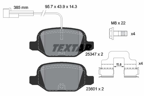 TEXTAR Hátsó fékbetét 2534701_TEXTAR