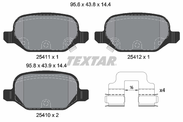 TEXTAR Hátsó fékbetét 2541101_TEXTAR