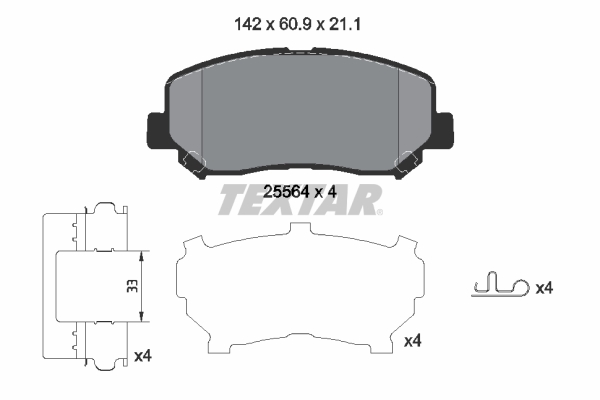 TEXTAR Fékbetét, mind 2556403_TEXTAR