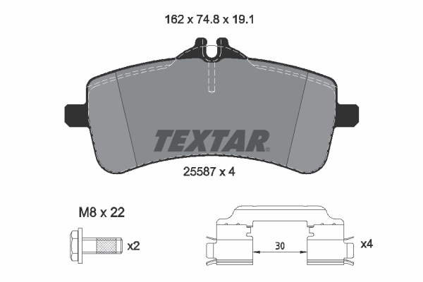 TEXTAR Hátsó fékbetét 2558701_TEXTAR