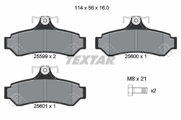 TEXTAR Hátsó fékbetét 2559901_TEXTAR