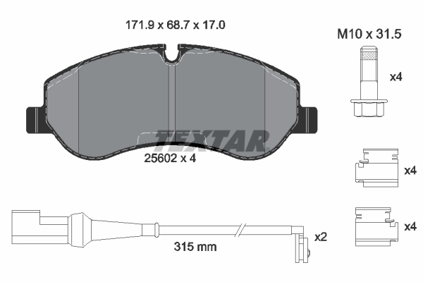 TEXTAR Első fékbetét 2560201_TEXTAR