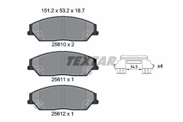 TEXTAR Első fékbetét 2561001_TEXTAR