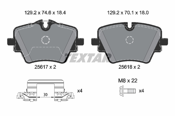 TEXTAR Fékbetét, mind 2561703_TEXTAR