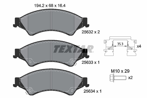 TEXTAR Első fékbetét 2563201_TEXTAR