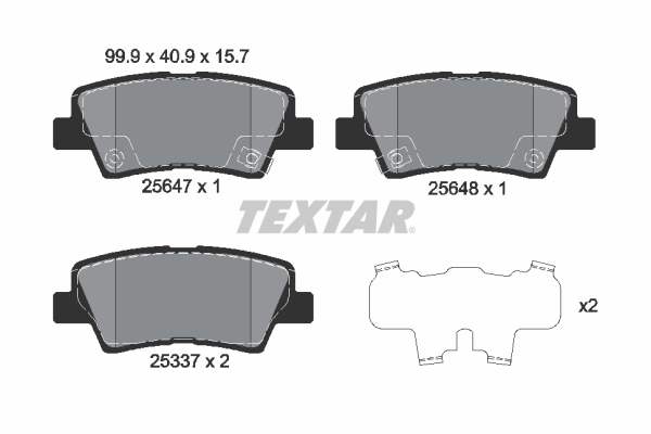 TEXTAR Hátsó fékbetét 2564701_TEXTAR