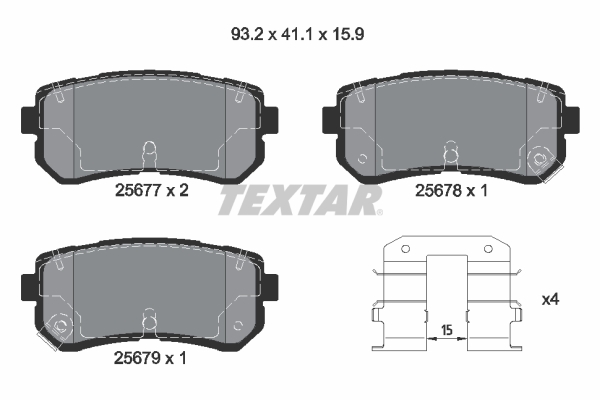 TEXTAR Hátsó fékbetét 2567701_TEXTAR