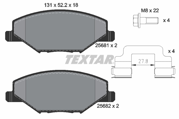 TEXTAR Első fékbetét 2568101_TEXTAR