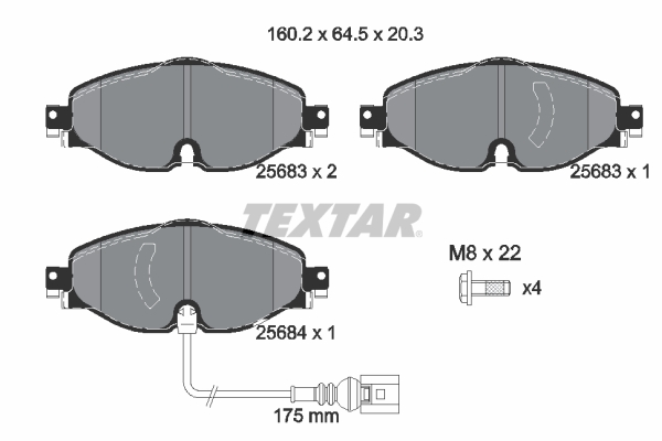 TEXTAR Első fékbetét 2568301_TEXTAR