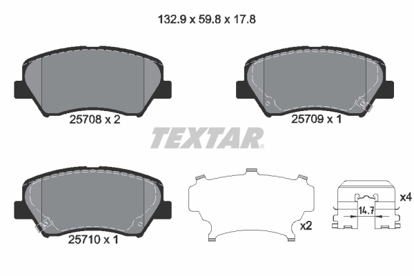 TEXTAR Első fékbetét 2570801_TEXTAR