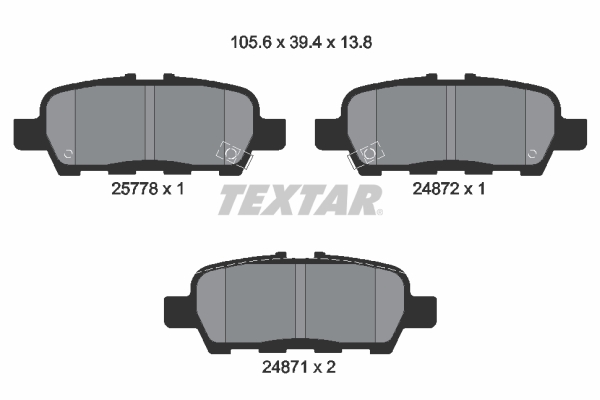 TEXTAR Hátsó fékbetét 2577801_TEXTAR