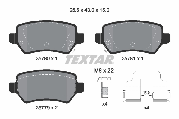 TEXTAR Fékbetét, mind 2578001_TEXTAR