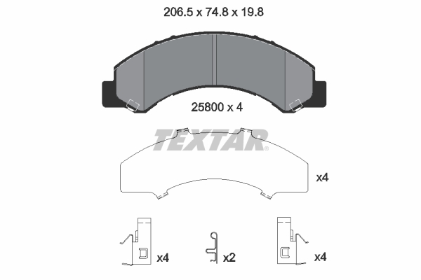 TEXTAR Fékbetét, mind 2580001_TEXTAR