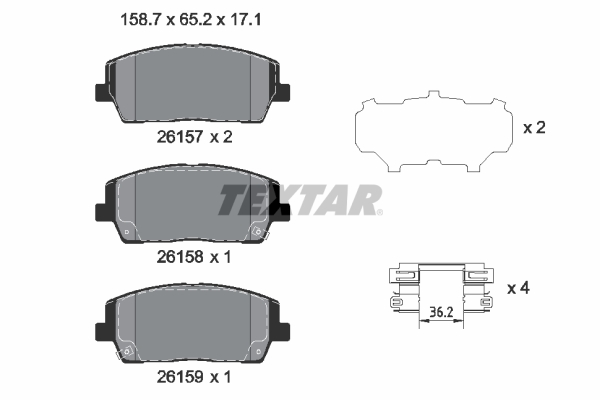 TEXTAR Fékbetét, mind 2615701_TEXTAR