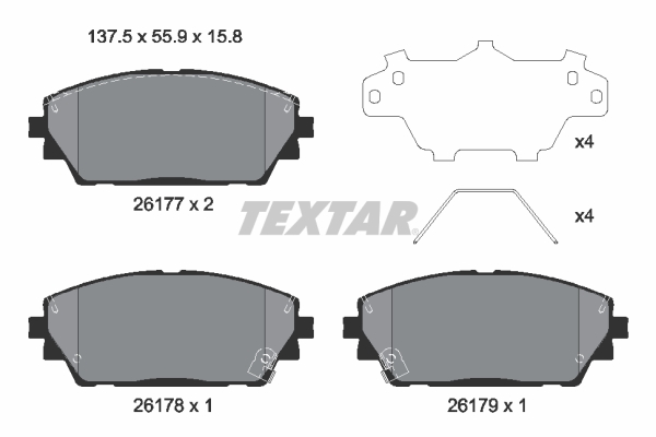 TEXTAR Fékbetét, mind 2617701_TEXTAR