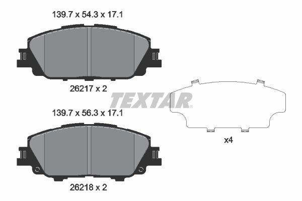 TEXTAR Fékbetét, mind 2621701_TEXTAR