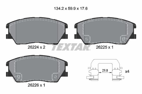 TEXTAR Fékbetét, mind 2622401_TEXTAR