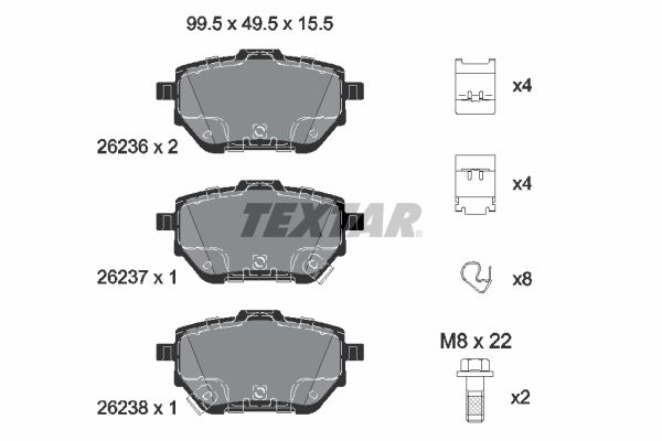 TEXTAR Fékbetét, mind 2623601_TEXTAR